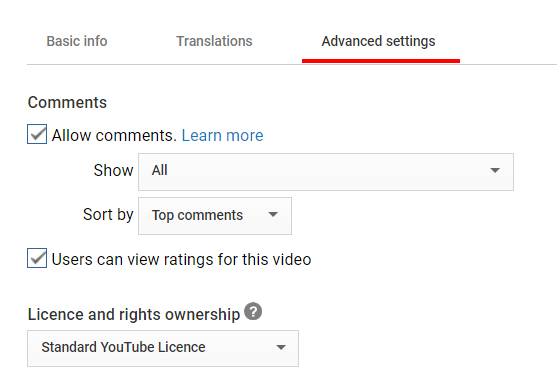 Settings display comments on Youtube - Vip YT