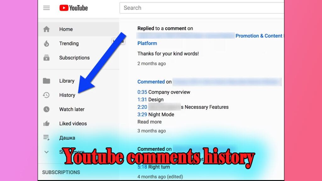 Youtube comments history - Vip YT